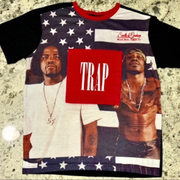 90’s VINTAGE-OutKast:Big Boi & Andre 3000 TRAP Smith & Graham Short Sleeve Shirt - Picture 5 of 5